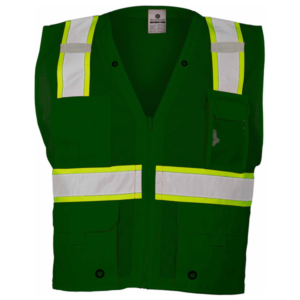 Kishigo 2X-3X Green Enhanced Visibility Multi Pocket Vest B104-2X-3X